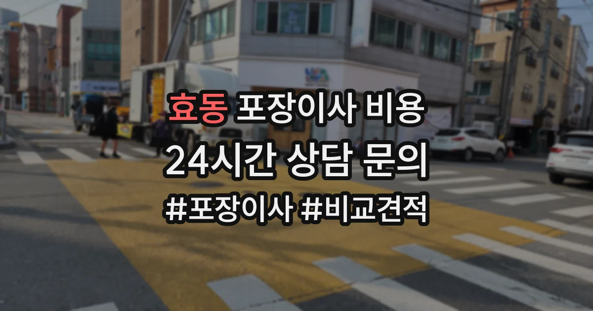 효동 포장이사 비용