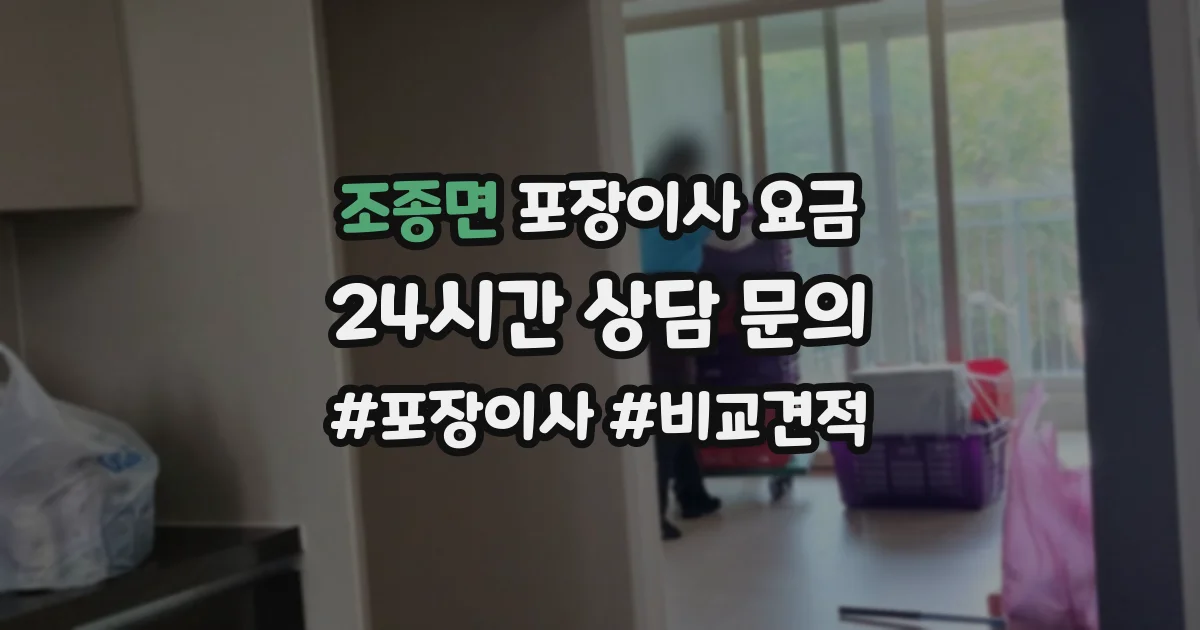 조종면 포장이사 요금