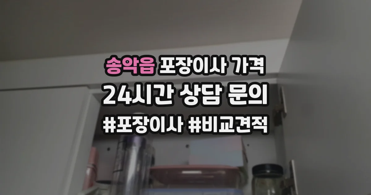 송악읍 포장이사 가격