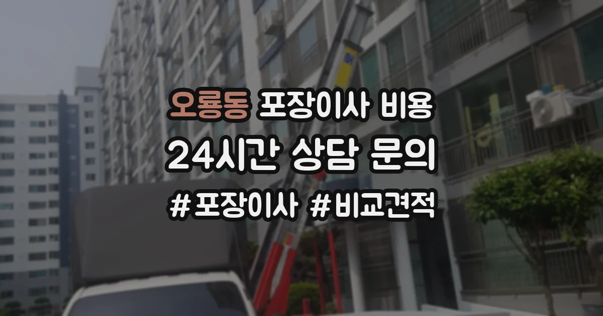오룡동 포장이사 비용