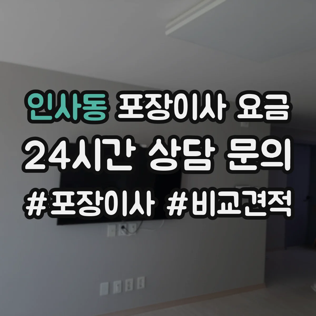 인사동 포장이사 요금