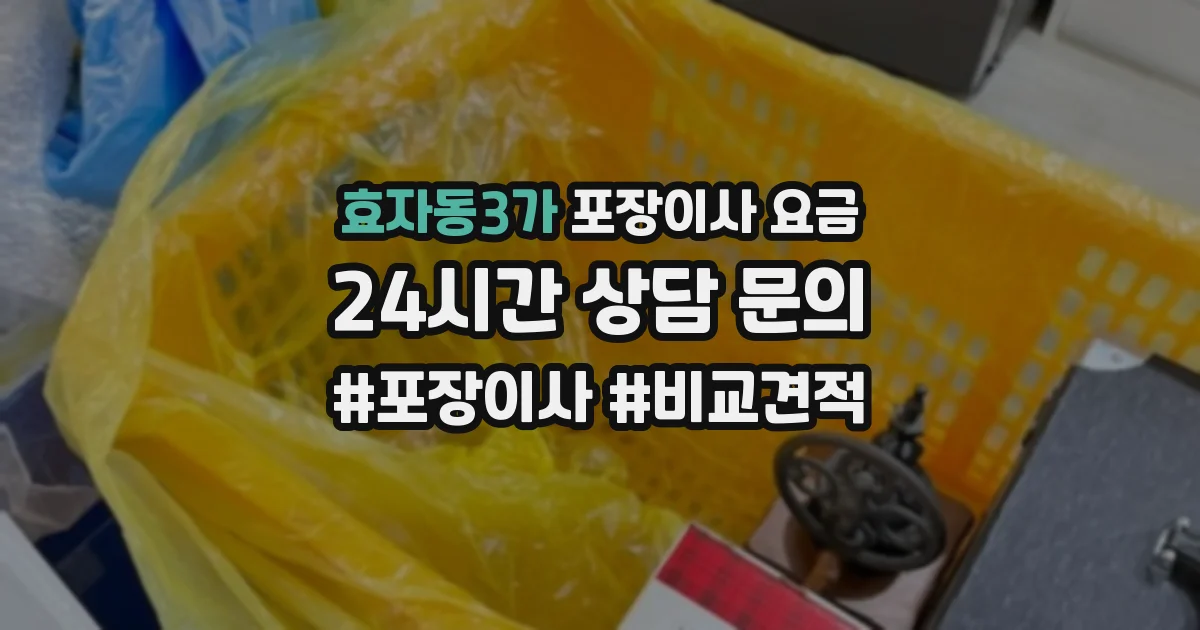 효자동3가 포장이사 요금