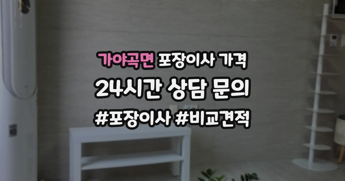 가야곡면 포장이사 가격