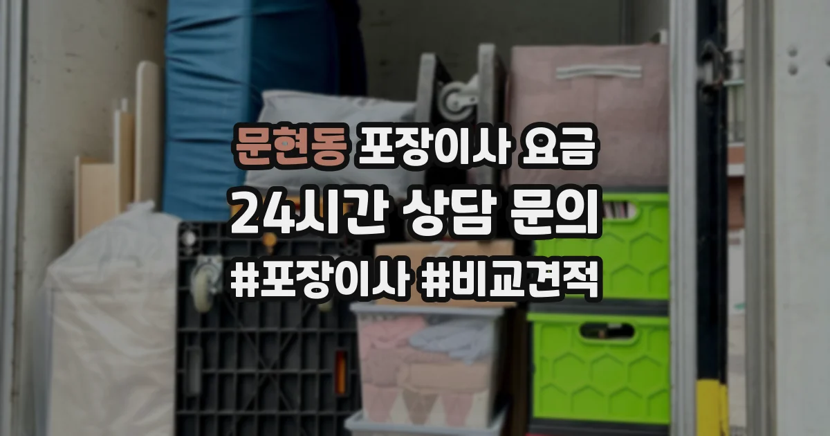 문현동 포장이사 요금