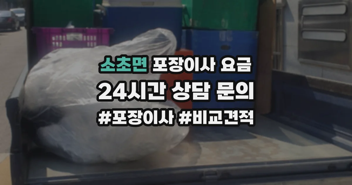 소초면 포장이사 요금