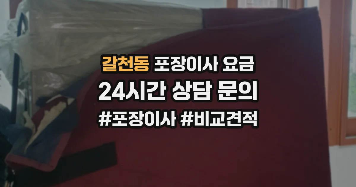 갈천동 포장이사 요금