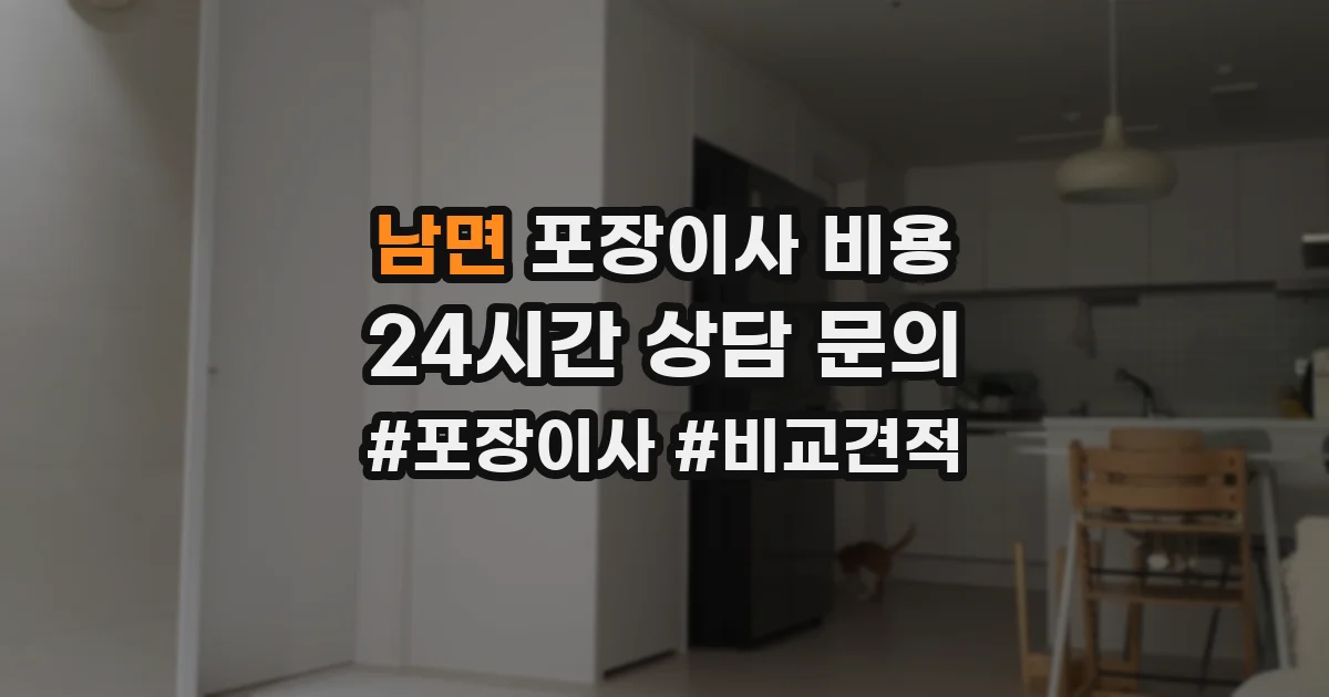 남면 포장이사 비용