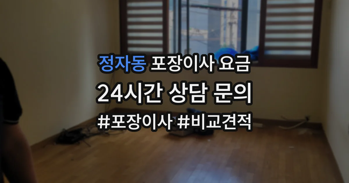 정자동 포장이사 요금
