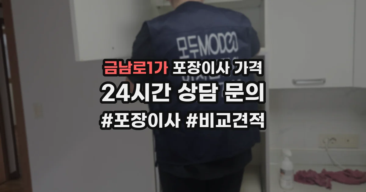 금남로1가 포장이사 가격