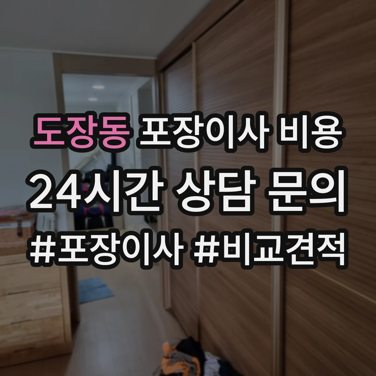 도장동 포장이사 비용