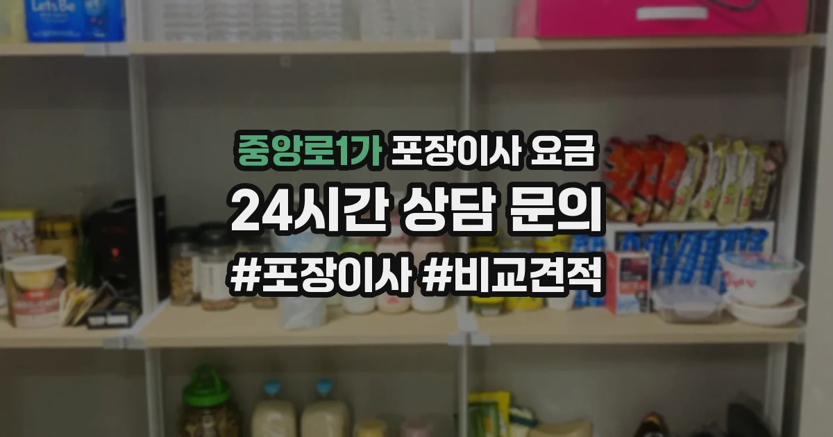 중앙로1가 포장이사 요금