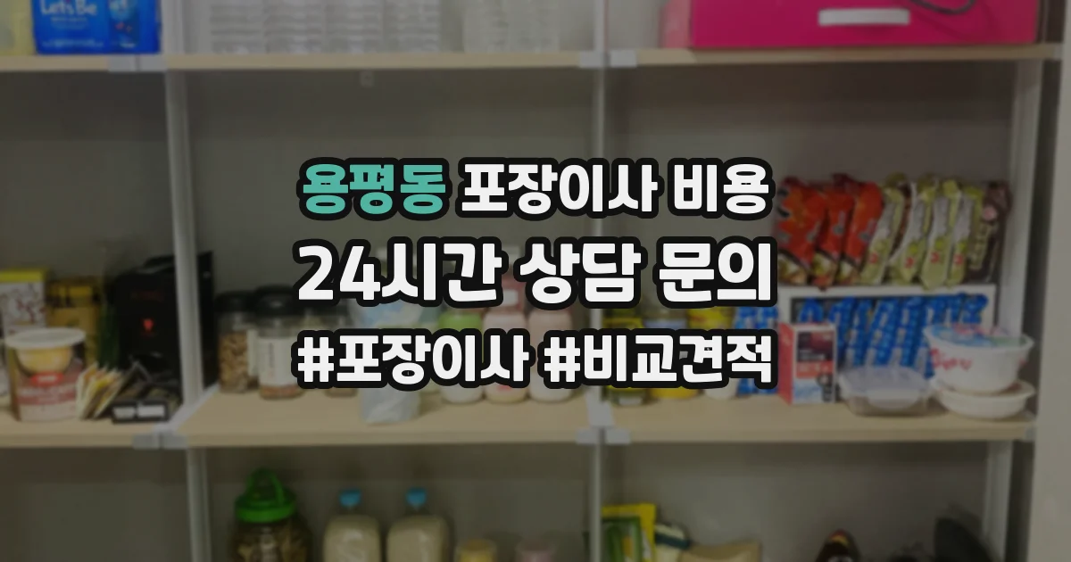 용평동 포장이사 비용