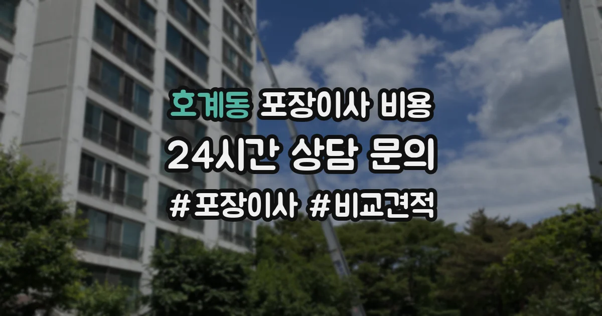 호계동 포장이사 비용