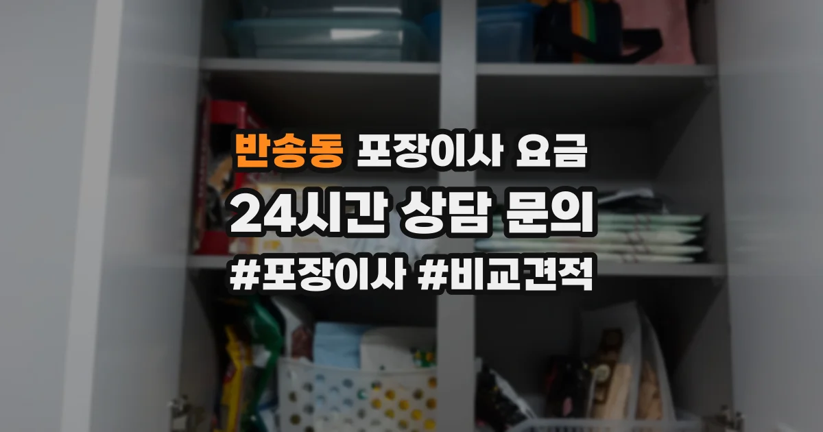 반송동 포장이사 요금