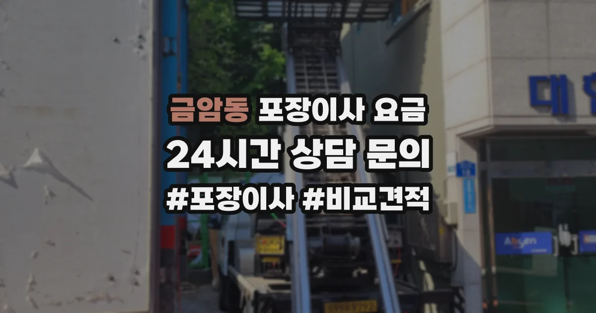 금암동 포장이사 요금