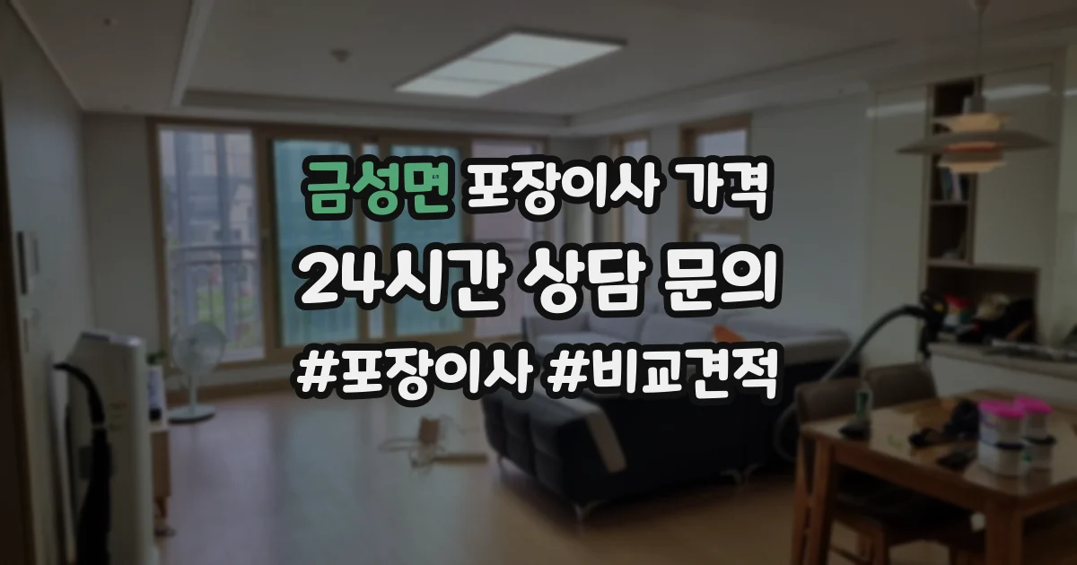 금성면 포장이사 가격