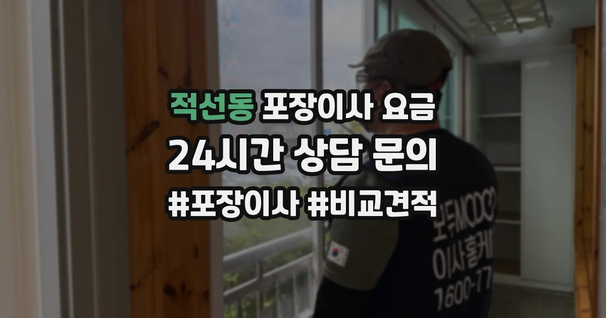 적선동 포장이사 요금
