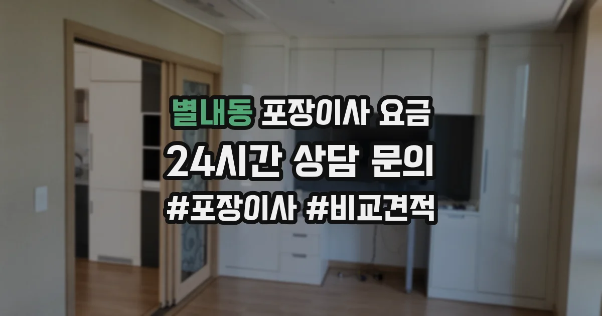별내동 포장이사 요금