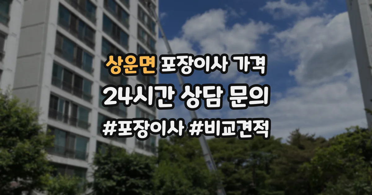 상운면 포장이사 가격