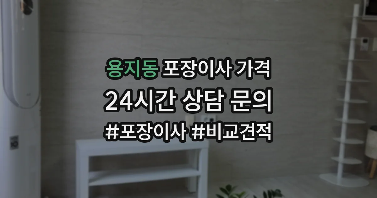 용지동 포장이사 가격