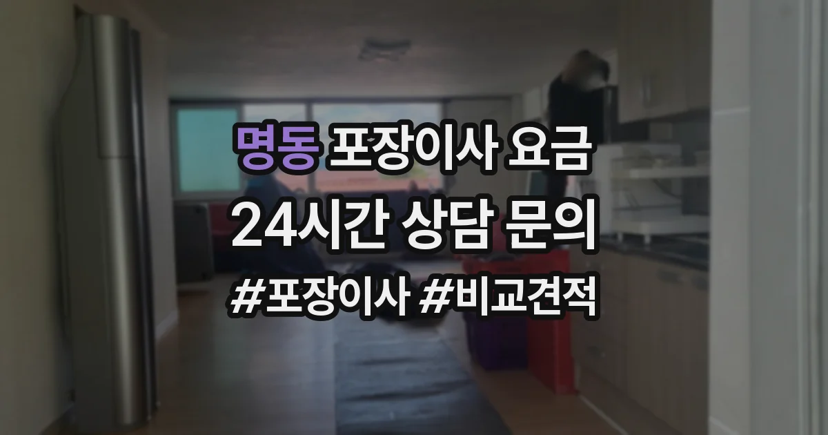 명동 포장이사 요금