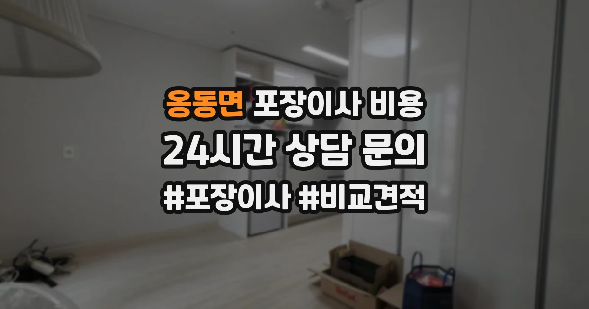 옹동면 포장이사 비용