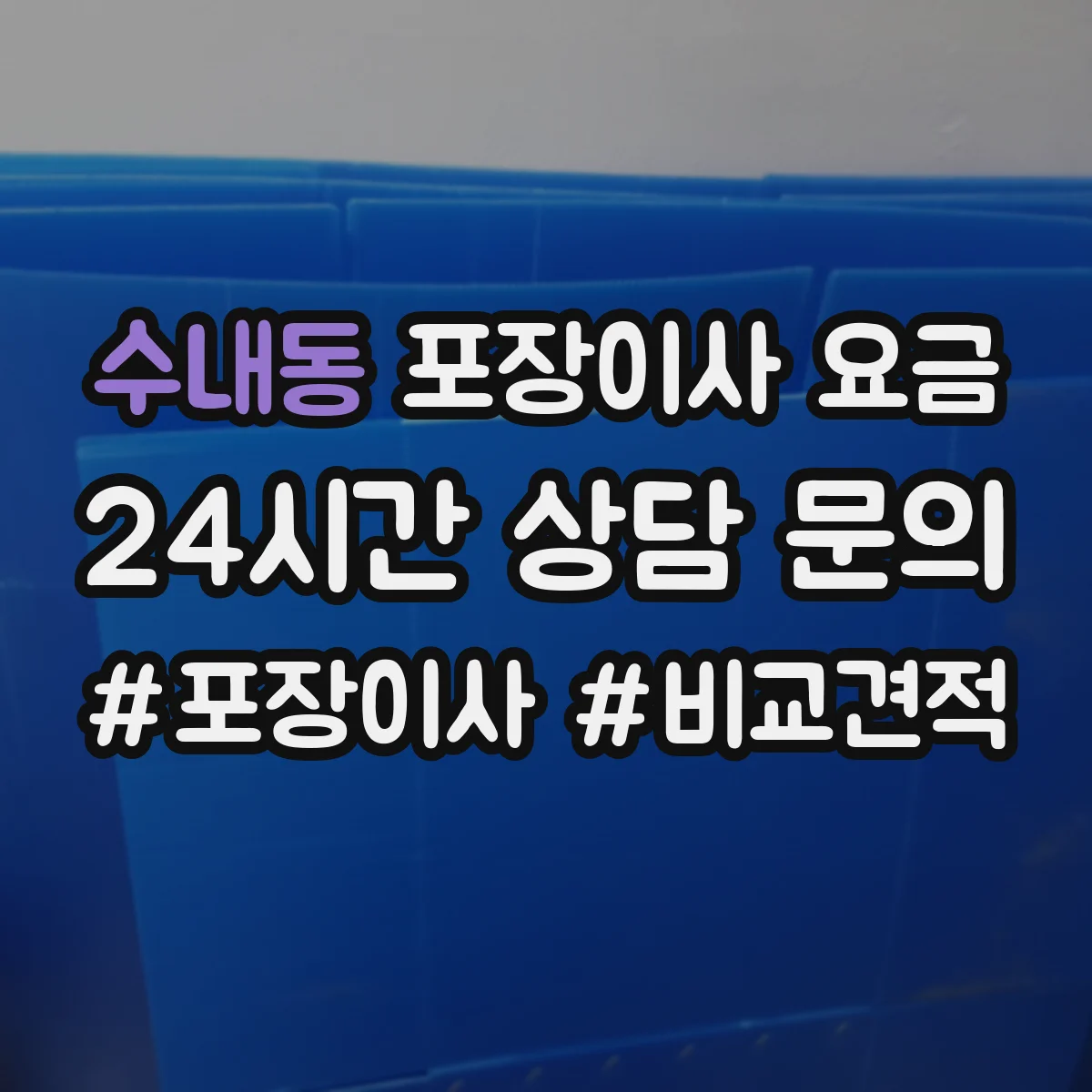 수내동 포장이사 요금