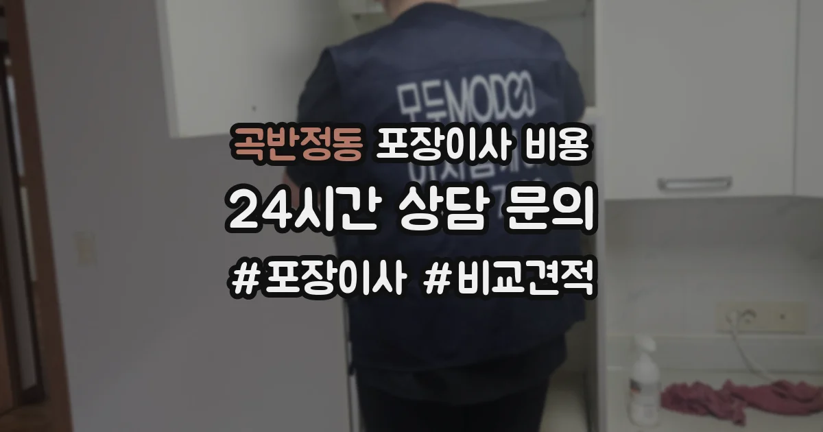 곡반정동 포장이사 비용