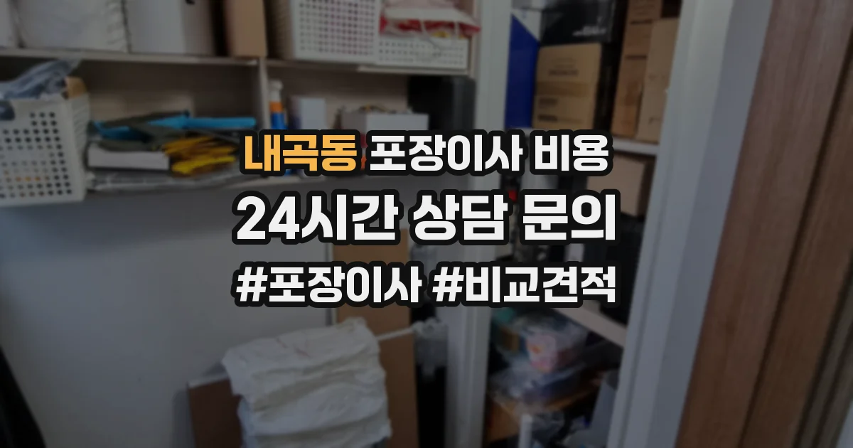 내곡동 포장이사 비용
