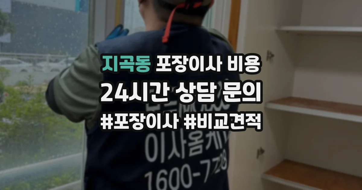 지곡동 포장이사 비용