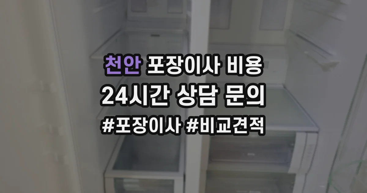 천안 포장이사 비용