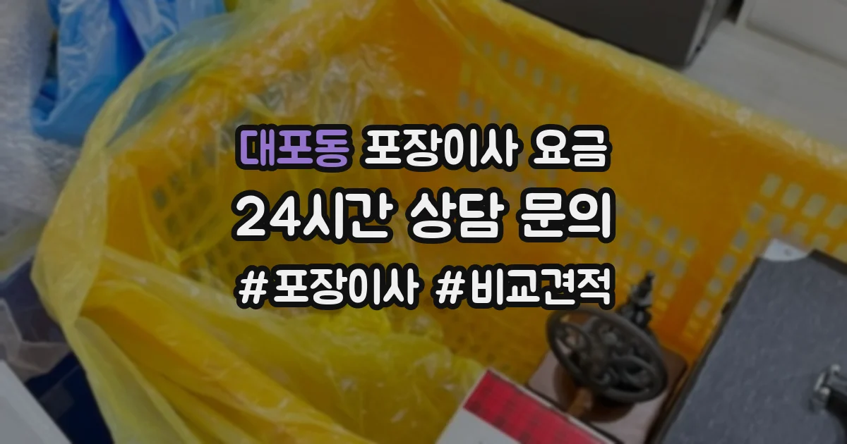 대포동 포장이사 요금