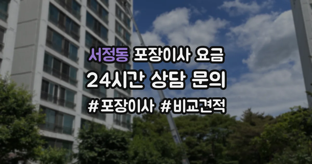 서정동 포장이사 요금