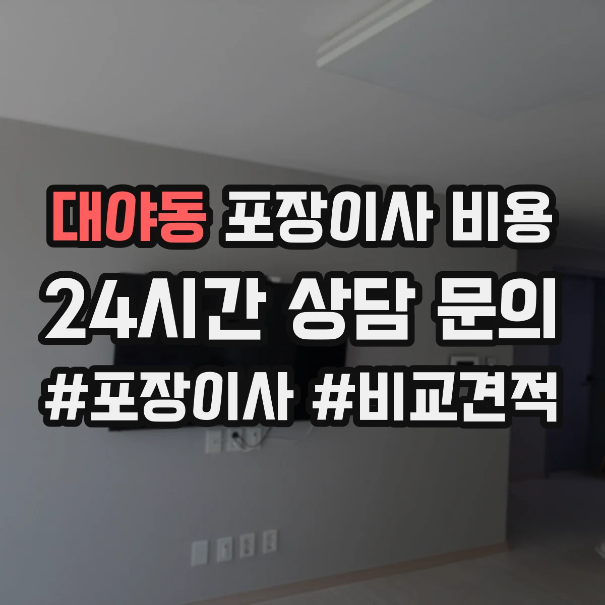 대야동 포장이사 비용