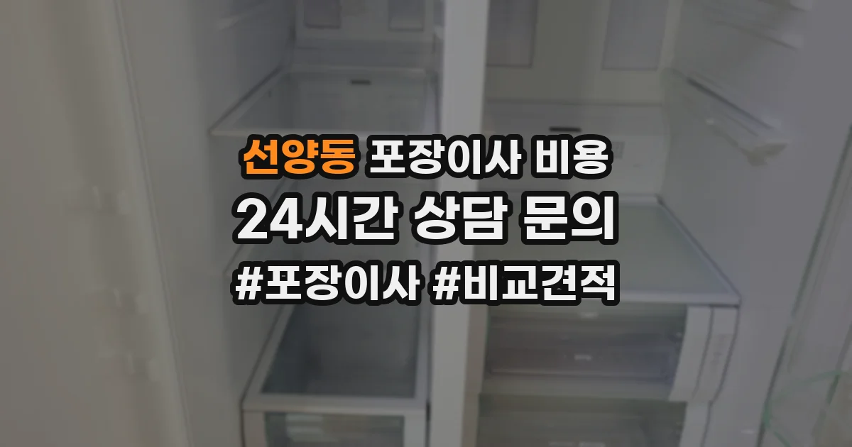 선양동 포장이사 비용