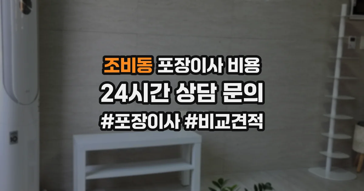 조비동 포장이사 비용