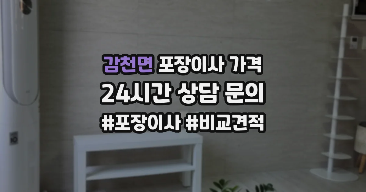감천면 포장이사 가격