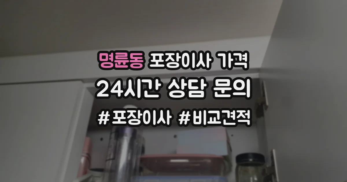 명륜동 포장이사 가격