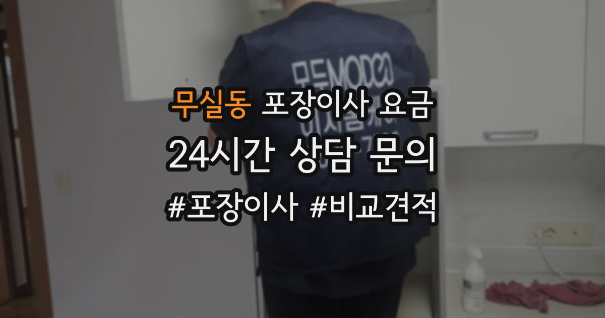 무실동 포장이사 요금