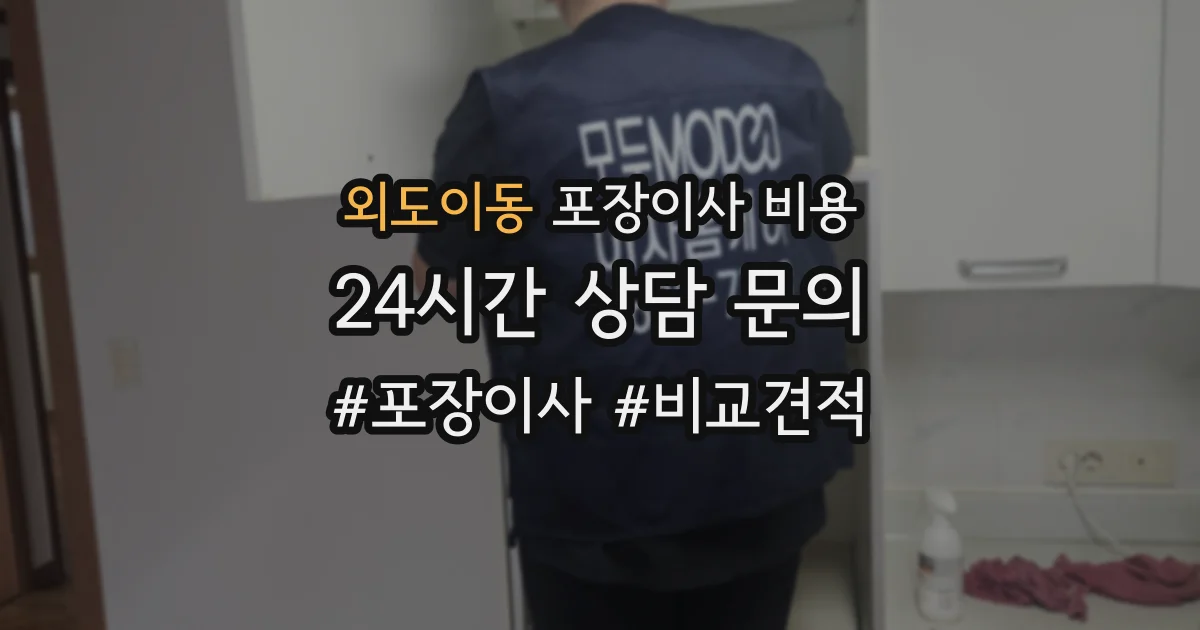 외도이동 포장이사 비용