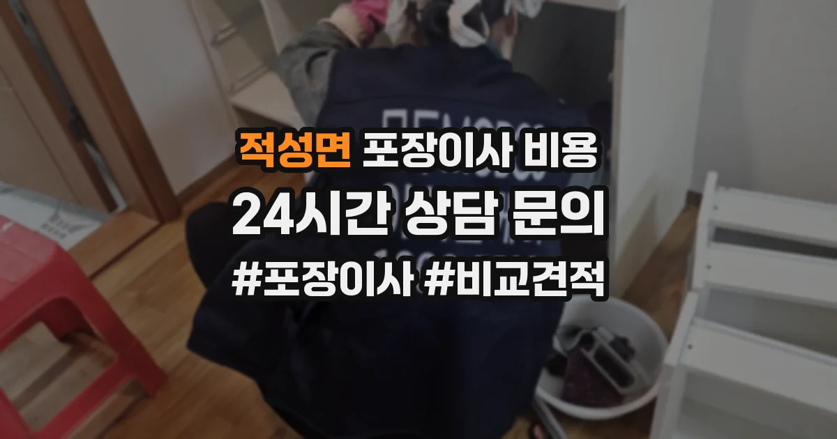 적성면 포장이사 비용
