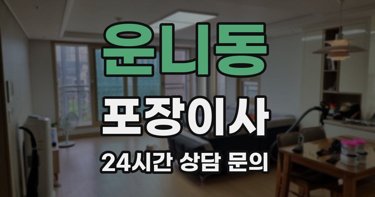 운니동 포장이사