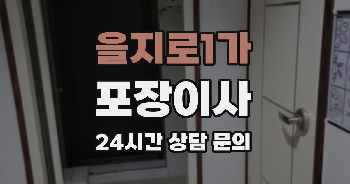 을지로1가 포장이사