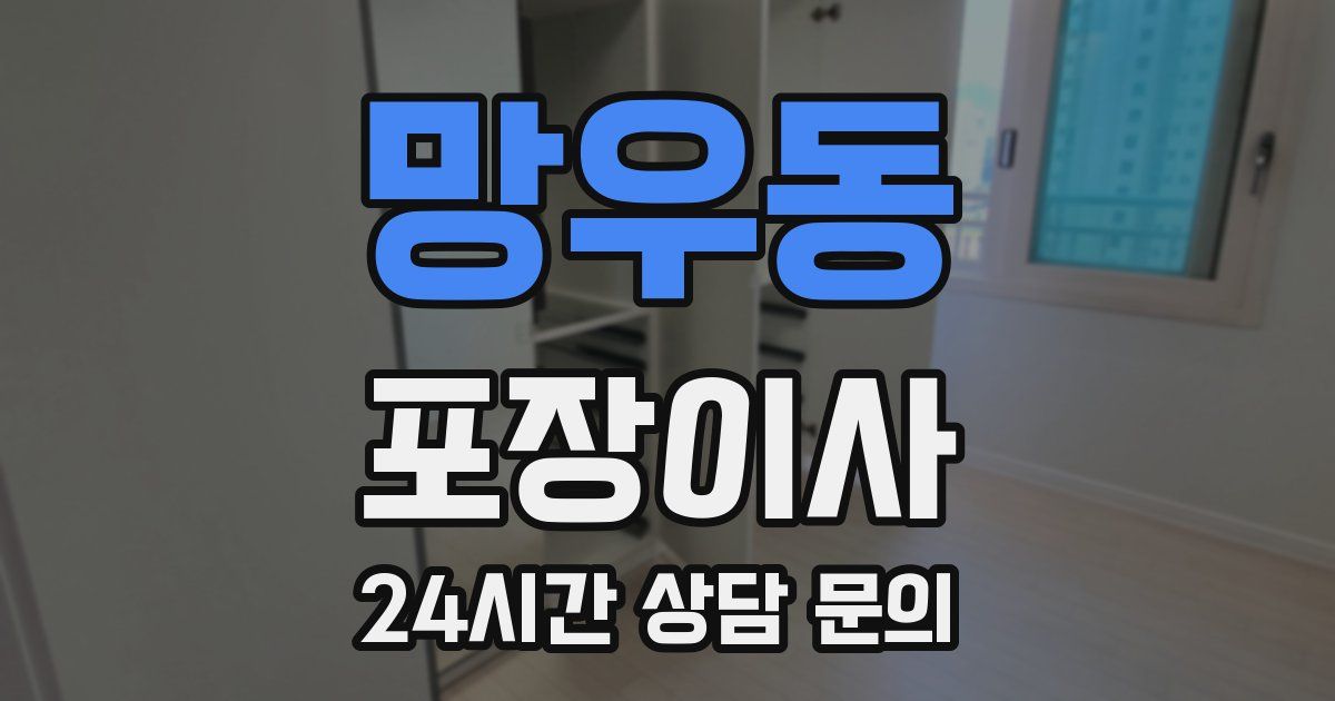 망우동 포장이사