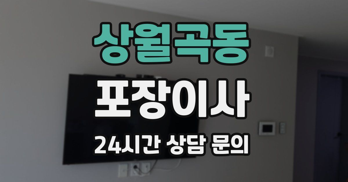 상월곡동 포장이사