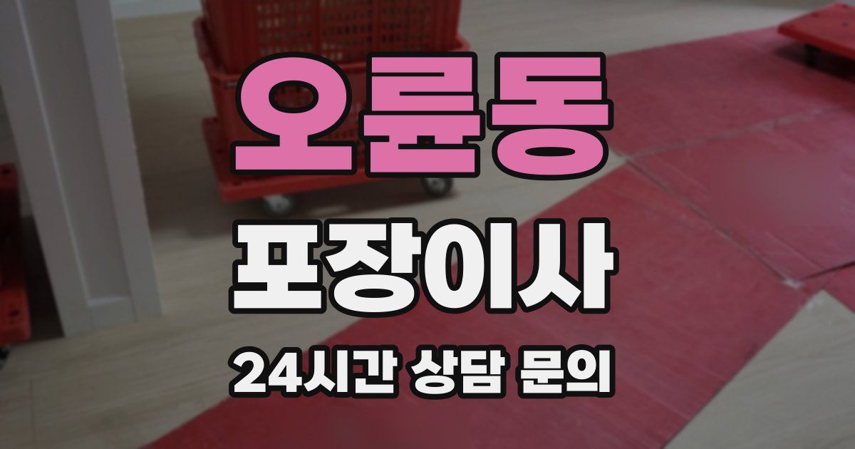 오륜동 포장이사