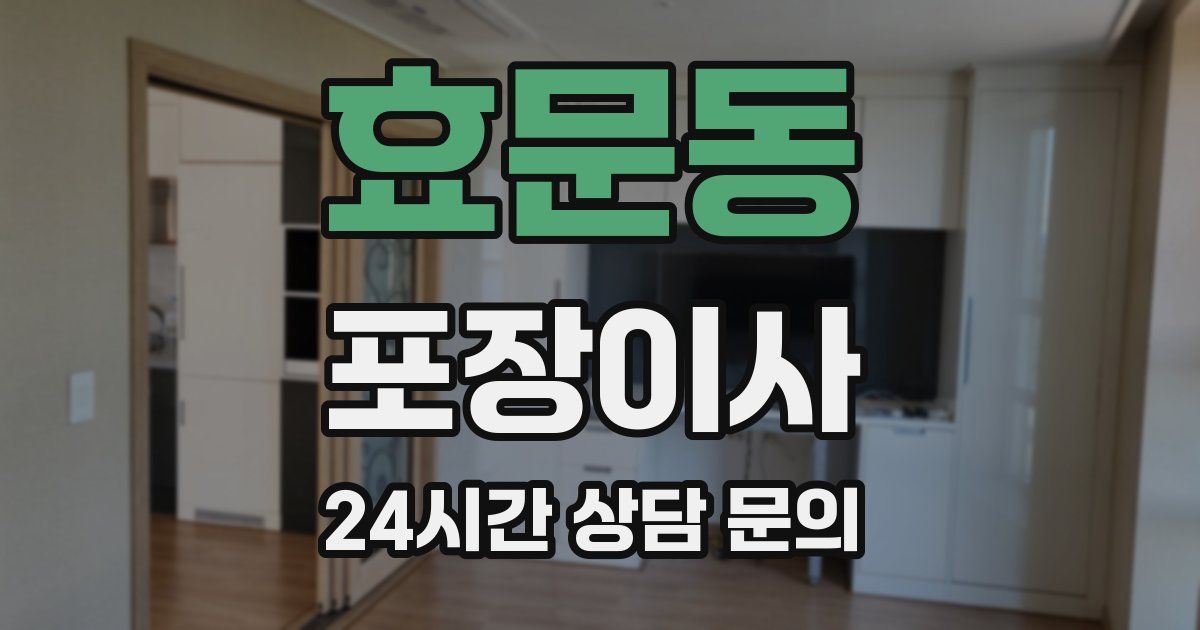 효문동 포장이사