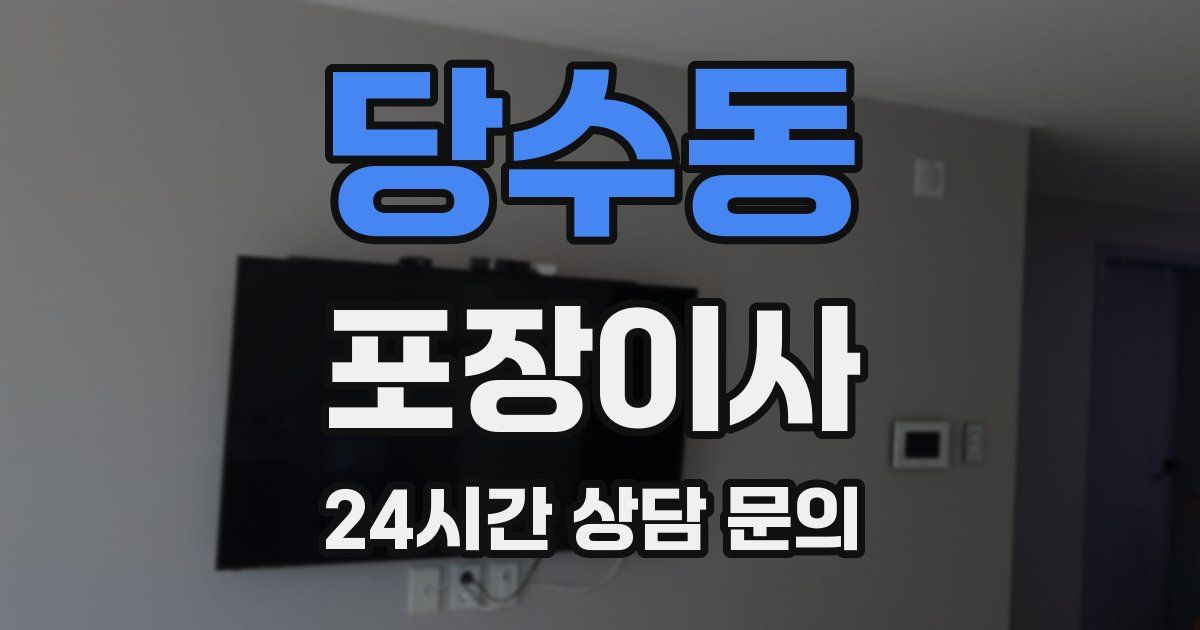 당수동 포장이사