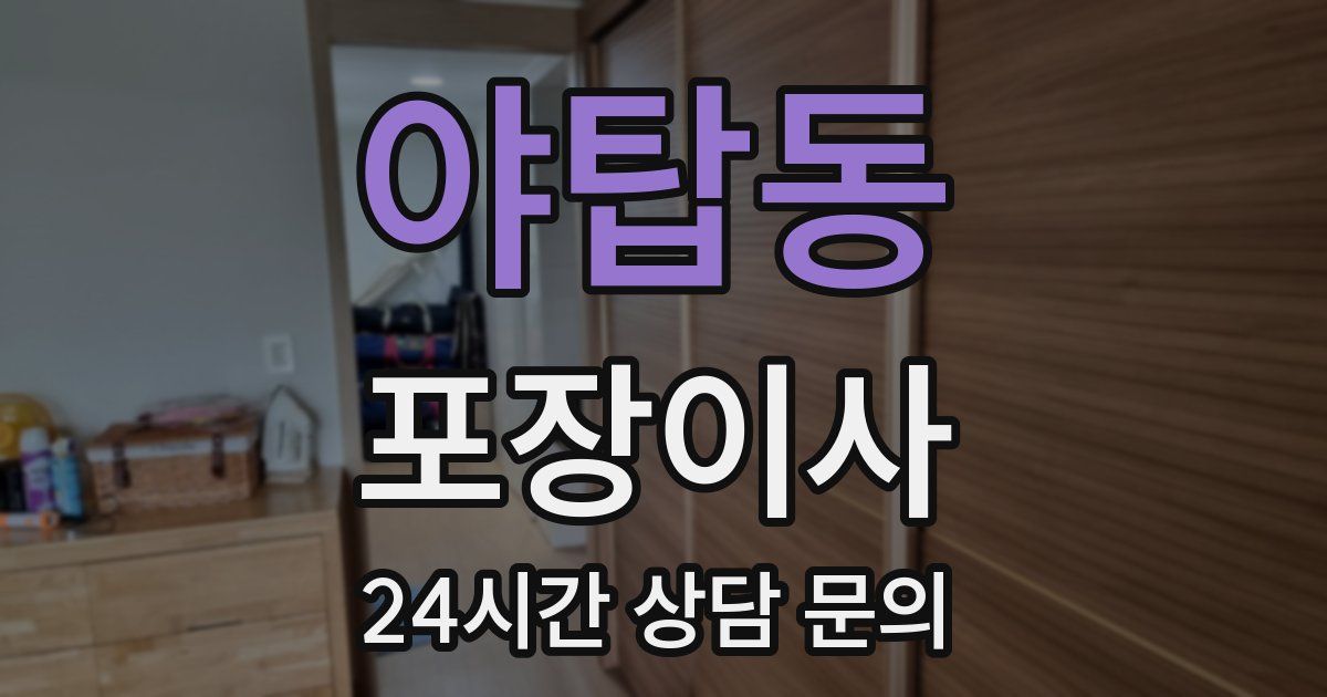야탑동 포장이사