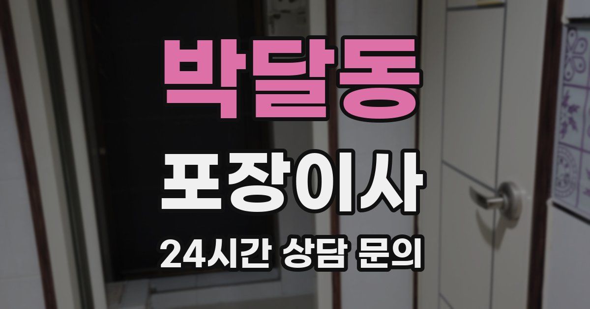 박달동 포장이사